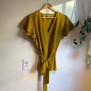 Mustard Wrap Top